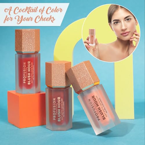 Profusion Cosmetics Blush Hour Lightweight and Long Wearing Soft Matte Cream Blush, Buildable, Natural Finish, Radiant Glow (Mai Tai, 1)