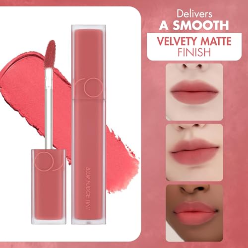 rom&nd BLUR FUDGE TINT 14 UNROSE: Velvety Matte Lip & Cheek Stain | K-Beauty Blurring Effect | Long-Lasting, Non-Drying Cream Formula with Vitamin E