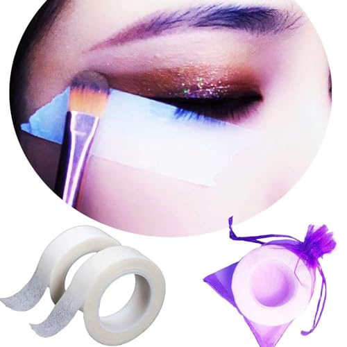 Makeup Tape, Beginner Facial Practice Makeup Tape, Eye Shadow Eyeliner Styling Tape, Eyelash Growth, Eyelash Extension Strap, Makeup Artist Essentials Makeup Tape, 66 Feet Length*2 Circles