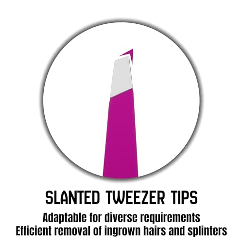 Elegant Women's Facial Tweezers, Stylish Stainless Steel Tweezers ? for Eyebrow Shaping, Hair Removal & Precision Grooming, Essential Makeup Tool¡¼Fuchsia¡½