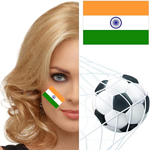 30 Sheets India Flag Temporary Tattoos Fans Face Tattoo Stickers for Adults Kids Group Activity Props