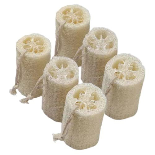 Natural Loofah Sponge Exfoliating Body Sponge Scrubber, Natural Loofah Exfoliating Bath Scrubber for Adults for Adults, Men and Women Shower (6PCS)