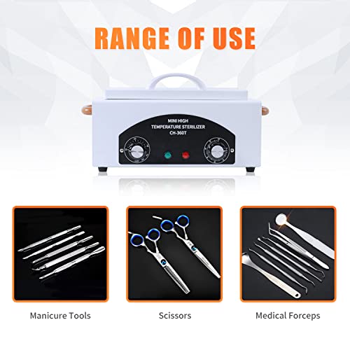 Nail Tool Sterilizers High Temperature Dry Box Timer Clean Box Heat Dry Box Nail Tool Dry Heat Clean£¬Manicure Salon Hairdressing Tool Equipment,Clean for Tweezers, Other Metal Equipment