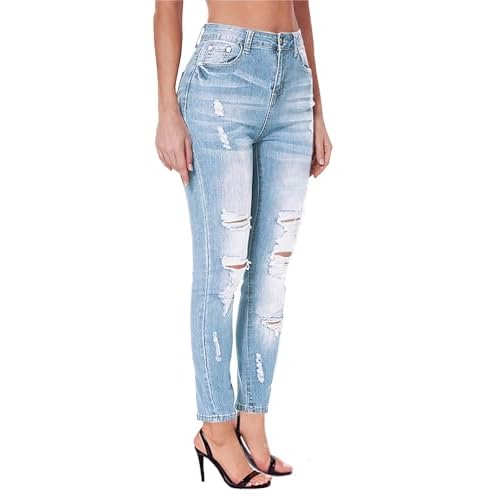 Women's High Waisted Jeans for Women Ripped Skinny Stretch Jeans Distressed Butt Lifting Denim Pants