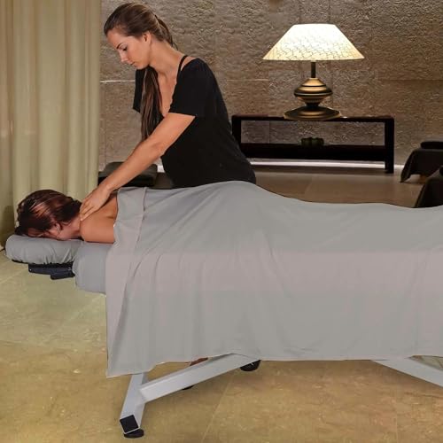 Pack of 20, Premium Microfiber Face Cradle Covers - Ultra Soft Fitted Massage Table Cradle Cover, Spa Table Headrest Protectors (Light Grey)