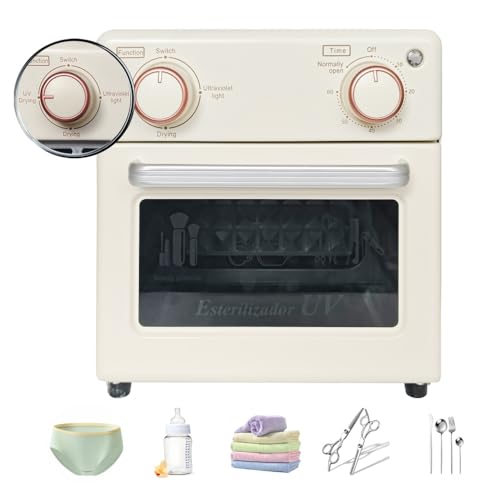 Sterilizer Tools, 8L Drying and 3-in-1 Disinfection Tools 150W Sterilizer with Timer Disinfection Cabinet Suitable for Mother-Child Products, Towels, Hair Salons, Nail Studios (White1)