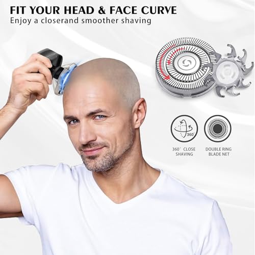 4Pack Pro 4 Head Replacement Blades for Pitbull Shaver Replacement Heads for Skull Bald Head Razors Gold PRO, Silver PRO, Platinum PRO¡¦ Series, Precision Replacement Blades for Head, Face.