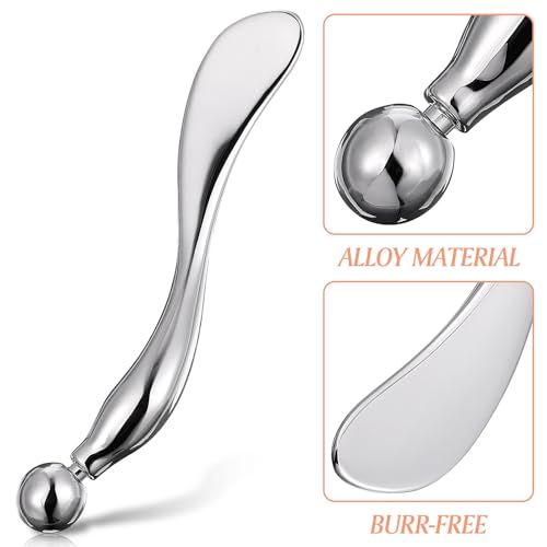 Zinc Alloy Eye Cream Spoon for Eye Fatigue Relief and Facial Massage - Multi-Functional Beauty Tool for Skincare Application (Silver)