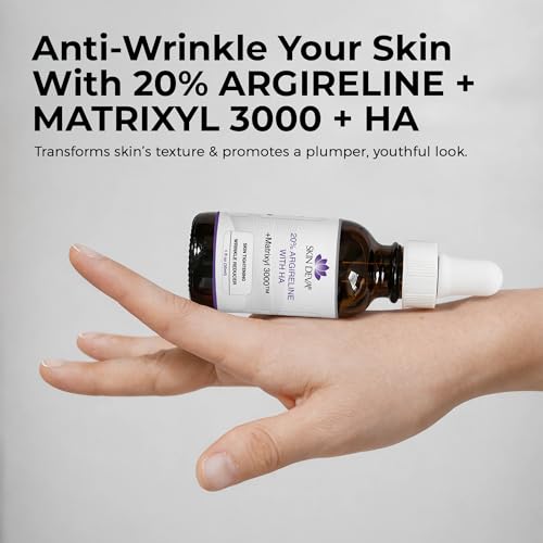 SKIN DEVA 20% Argireline Serum with Matrixyl 3000 Pure Hyaluronic Acid Serum For Face Deep Wrinkle Reducer Anti Aging Tones Skin and Stimulates Collagen Peptides Serum For Face
