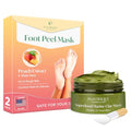 PLANTIFIQUE Foot Peeling Mask 2 Pack - Peach and Korean Skincare Clay Mask ? Hydrating Mud Mask with Avocado & Superfoods