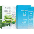 20PCS Mini Sunscreen & 20PCS Mini Aloe Vera Gel - Travel Size Bulk Sunscreen & Aloe Vera Gel (4ml Each), Lightweight & Non-Greasy & Hydrating, Perfect for Outdoor Party, Thank You Gifts, Daily Use