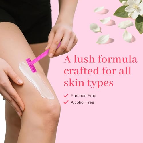 Womens Shaving Cream Bulk Travel and Women's Disposable Razors Individually Wrapped,0.53oz Shave Gel for Women, Care Dry Skin Womens Shave Gel Disposable Razors Women for Travel Guests Homeless£¨10Set£©