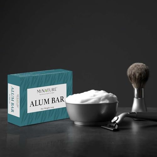 Mi Nature Pure Alum Bar Pack of 4(100g*4)|Natural Phitkari Block |Potassium Alum Stone |Shaving Bar |Skin Astringent |Water Clarifier |Odor Control