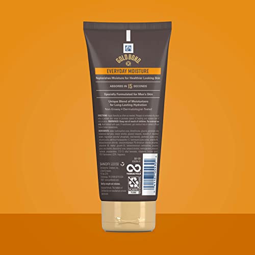 Gold Bond Men's Essentials Everyday Moisture Daily Body & Hand Cream, 6.5 oz., With Vitamin C (Pack of 2)