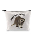 XYANFA Raccoon Cosmetic Bag - Gift For Raccoon Lover - Fight Me Coward Themed Zipper Pouch