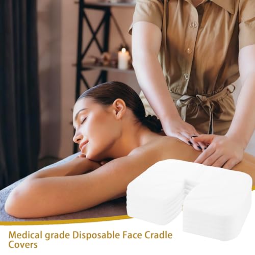 400 Count Disposable Face Cradle Covers, Medical-Grade Non-Woven SPA Face Rest Covers Non-Sticking Massage Headrest Covers for Massage Tables & Chairs(14.17 x 10.6 inches/ 36 x 27 cm)