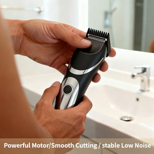Body and Groin Trimmer for Men Electric Manscape Groomer with LED Light Ceramic Blade Waterproof Wet Dry USB-C Rechargeable 100-Min Runtime Gifts for Him Dad Husband