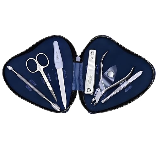 Professional 6-Piece Manicure Instruments Kit ? Made with German Quality heavy-duty stainless steel, and rust-free. Grooming gift set for Men & Women