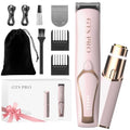 Bikini Trimmer for Women Pubic Hair: 2 in 1 Electric Razors for Women - IPX7 Waterproof Lady Shaver for Travel & Home Use (Black-Silver)