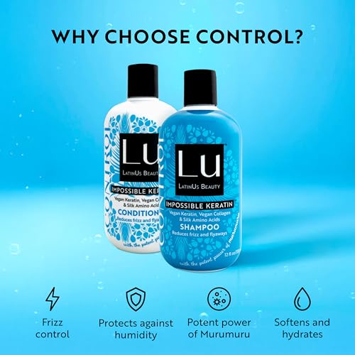 Lu by LatinUs Beauty Control Set | Anti Frizz Shampoo & Conditioner with Impossible Keratin¢â, Murumuru Butter, Cruelty Free, Sulfate Free, Paraben Free, Colorant Free | 12 Fl Oz Each | 2-Pack