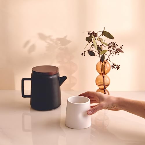 Good Citizen Coffee Co. - Ceramic Thumb Cup, Hot or Iced Drinks, Ergonomic Design, Hand Wash Recommended (Dusty Tan Blush, 10oz)