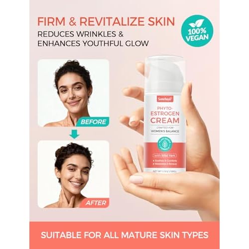 Natural Estrogen Cream for Women - Soothing Phytoestrogen Moisturizer with Wild Yam - Balancing Skin Cream for Menopause Support - Moisturizes, Firms & Revitalizes Dry, Sensitive Skin- 3.5 oz