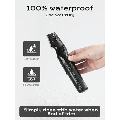 Electric Body Hair Trimmer for Men,Cordless Waterproof Body Razor 120 Mins Long Lasting,V-Shaped Lightweight Portable Pubic Hair Trimmer for Ball/Groin Pubic Sensitive Area