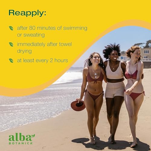 Alba Botanica Sunscreen for Face and Body, Sport Mineral Sunscreen Lotion, Broad Spectrum SPF 45, Water Resistant and Fragrance-Free, 4 fl. oz. Tube (Pack of 4)