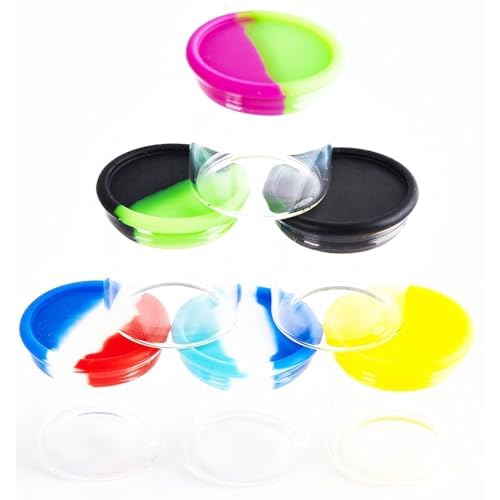 15ml Silicone Glass Wax Containers Airtight with Silicone Lid Concentrate Jars Multi Use (50)