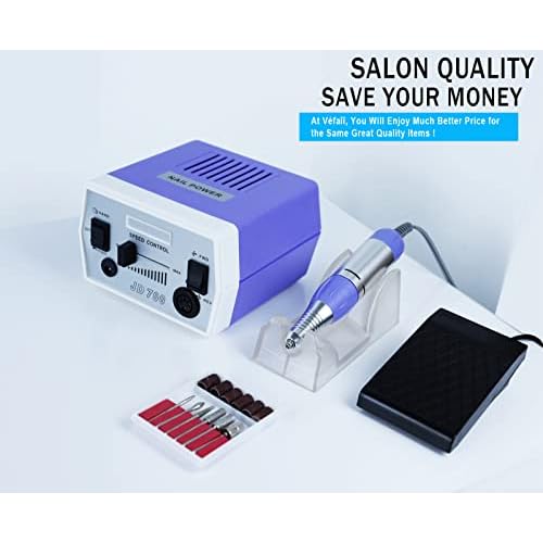 V?fa?? Upgraded Nail Drill Electric Nail File, JD700 Nail Drills for Acrylic Nails Professional 30000RPM Manicure Tools Acrylic Nail Drill for Nail Dip Kit Acrylic Powder Poly Nail Gel B-01
