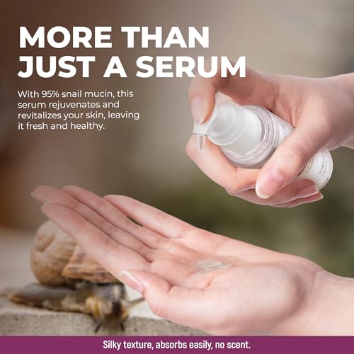 Snail Mucin Serum - Face Hydrating Essence - Hyaluronic, Collagen, Royal Jelly - Advanced 95% Snail Peptide Moisturizer, Barrier Serum - 100 ml
