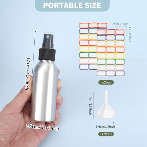 20 Pack Aluminum Spray Bottles 2 oz/60 ml Small Refillable Spray Bottles Bulk Fine Mist Empty Sprays Bottle for Travel, Essential Oils, Sliver
