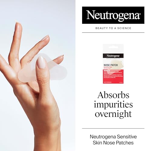 Neutrogena Nose Acne Patches for Sensitive Skin, Hydrocolloid Acne patches for Overnight Wear, Reduces the Look of Blemishes in 6-8 Hours, Gentle Non-Medicated Patches, 10 ct