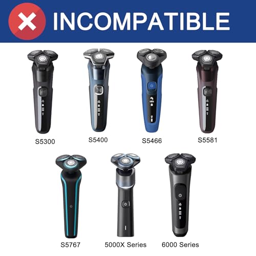 SH50 Replacement Heads for Philips Norelco Series 5000 Shaver - 6 Pack Compatible Blades Norelco 5000 Replacement Heads S5210 S5675 SH50/52
