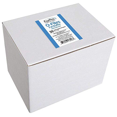 ForPro Professional Collection O-Files Fat Buffer, 240/1200 Grit, Double-Sided Manicure & Pedicure Nail Buffer, Individually-Wrapped, Disposable Nail File, 6¡± L x .75¡± W, 50-Count