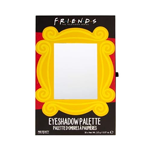 Friends TV Show Eyeshadow Palette | Mad Beauty | 18 Warm Neutral Shades and 1 Brush | 90s-Inspired Everyday Makeup | Fun Skincare Gifts for Women and Adults