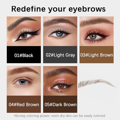 Browcharm Microblading Eyebrow Pencil for Women,0.1mm Ultra-Fine Mechanical Pencil,Makeup Brow Definer Waterproof (CU 05 Deep Brown, 1 Count Pack of 1)