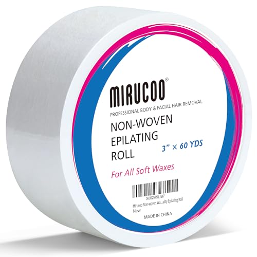Non-woven Wax Strip Roll for Body and Facial Hair Removal, 3 Inches x 60 Yards Pack Salon Quality Epilating Roll
