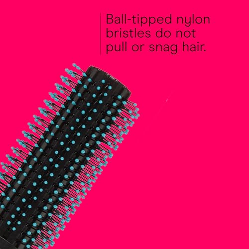 Conair Grip & Style Round Brush, Nylon Bristle Hair Brush for Blowout Styling, Ideal for Coarse, Curly, Wavy Hair, Teal