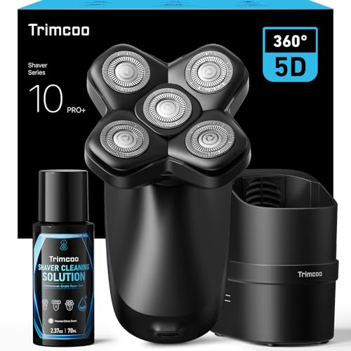 C2 Electric Head Shaver for Bald Men Kit, Electric Razor with Smart Cleaning &Charging Station [Gentle on Sensitive Scalp] Magnetic Head, IPX7 Waterproof, USB-C, LED Display, Men's Ideal Gift