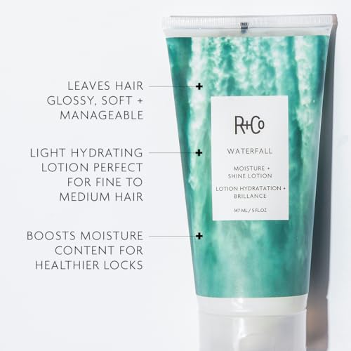 R+Co WATERFALL Moisture + Shine Lotion ? Lightweight Hydration & Frizz Control, Softens & Adds Shine, All Hair Types