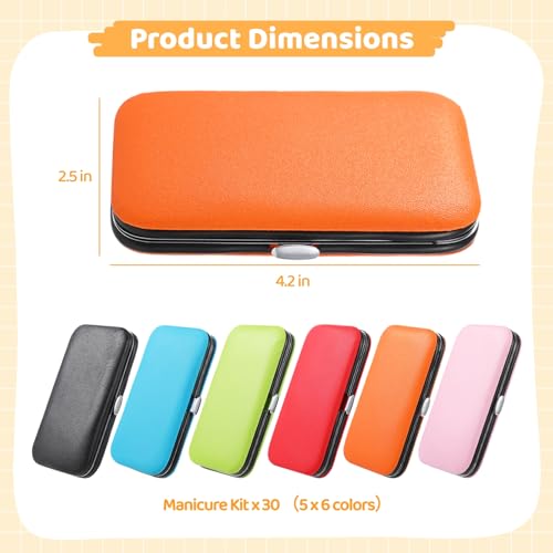 30 Sets Bulk Manicure Kit Nail Set Nail Clippers and Beauty Tools Portable Set Professional 7-in-1 Nail Care Kit with Stainless Steel Tools, Travel Case, Ideal for Mother¡¯s Day Gifts (7-in-1)