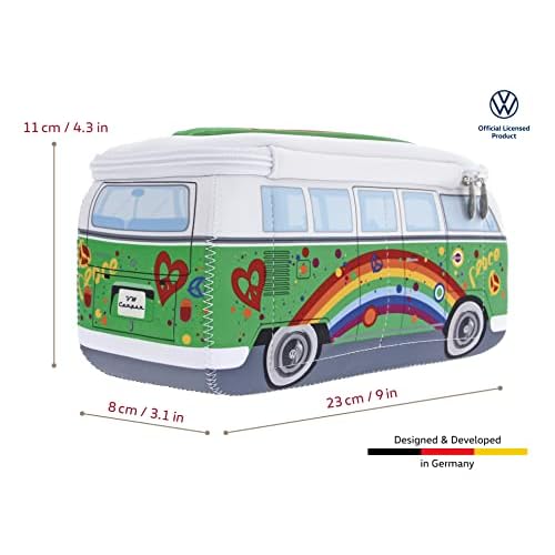 BRISA VW Collection - Volkswagen Neoprene Universal Makeup Cosmetics Toiletry Travel Pharmacy Bag in T1 Bus Design (