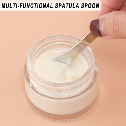 9 Pack Metal Makeup Cosmetic Spoon Skincare Spatula, Beauty Scoop,Reusable Crescent Shape Spoon, Makeup Mixing Stick Applicator, for Home Salon, Facial, Eye Cream, Lotion(Gold, Silver, Rose Gold)