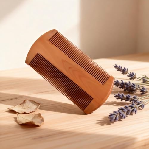 Beard Comb Premium - Fine/Coarse Teeth for Thick/Thin Beards - Handmade, Anti-Static, Pocket-Friendly Grooming Tool for Men