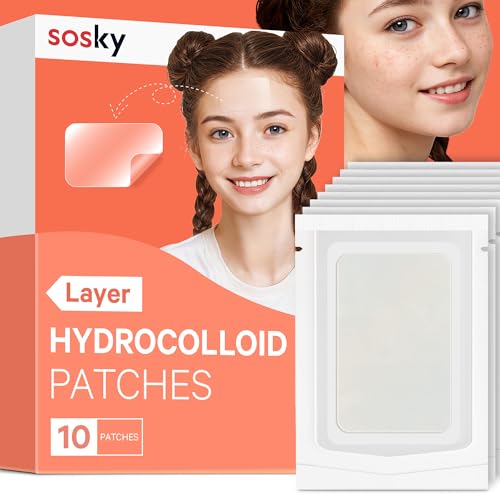 Sosky Large Pimple Patches XL Hydrocolloid Acne Patches for Face & Body Cystic Pimple & Zit Patch for Nose Chin Back, Bacne & Breakouts Vegan Cruelty-Free£¨10 Count£©