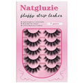 Eyelashes Wispy Lashes Strips - Russian D Curl Strip lashes, 3D Volume Mink Eyelash for Dramatic Look, 7-Pairs Fluffy False Eyelashes