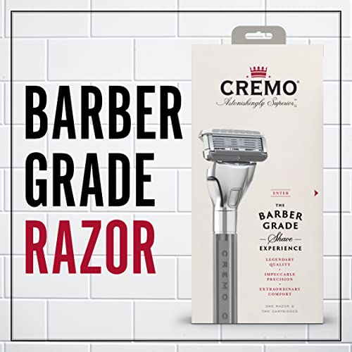 Cremo Barber Grade Original Shave Cream and Refillable Razor System - Shaving Kit for Men, Fights Nicks, Cuts and Razor Burn, 6 Fl Oz