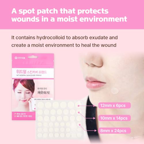 Fermented Korean Acne Patch for Face ? Hydrocolloid Spot Patch for Pimples, Blemish Treatment, Vegan Invisible Pimple Patch, Zit Cover for Day & Night, Skincare for Oily and Sensitive Skin - 44 Pcs