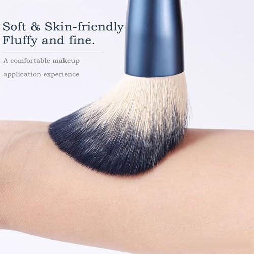 Makeup Brushes 10pcs Make Up Brush Set Premium Synthetic Foundation Concealers Eye Shadows Makeup Brush Kit Make Up Tool with a Triangle Powder Puff & Travel Bag
